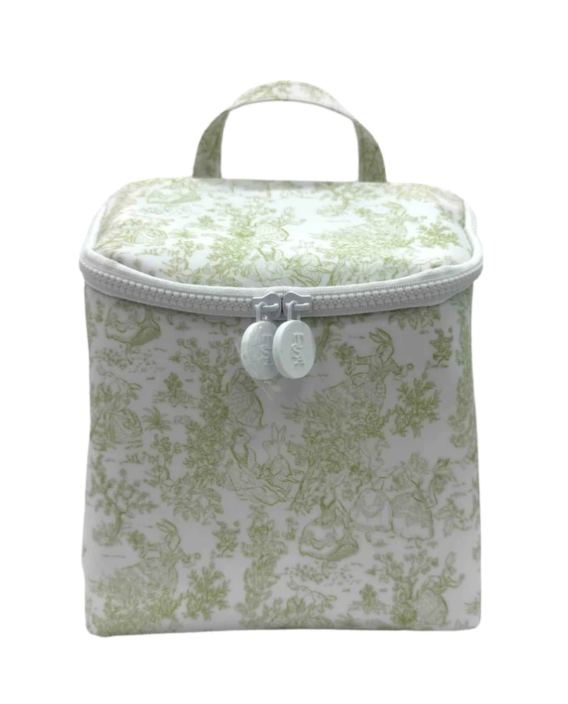 Insulated Bottle Bag-Bunny Toile Green