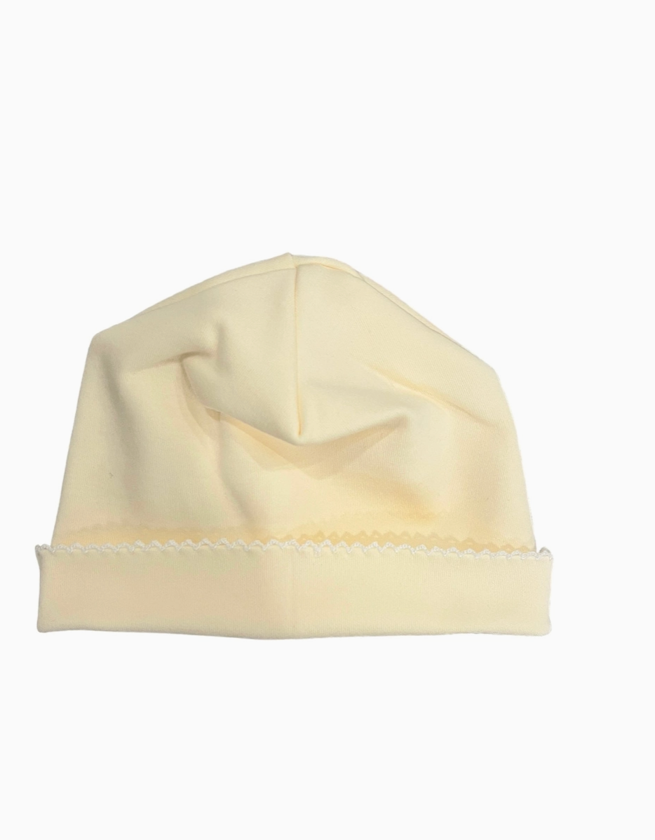 Picot Trimmed Hat- Light Yellow