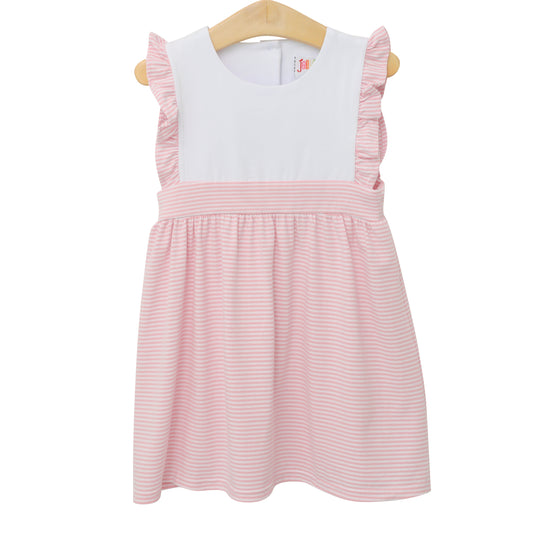 Sophia Dress- Light Pink Stripe