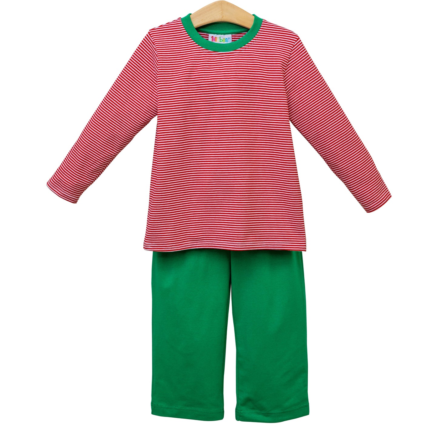 Thomas Pants Set- Red Stripe & Green