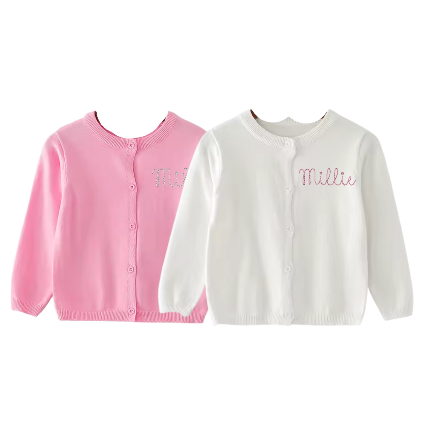 Cardigan Pack- White/Light Pink