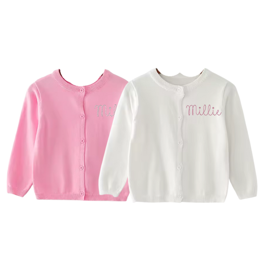Cardigan Pack- White/Light Pink