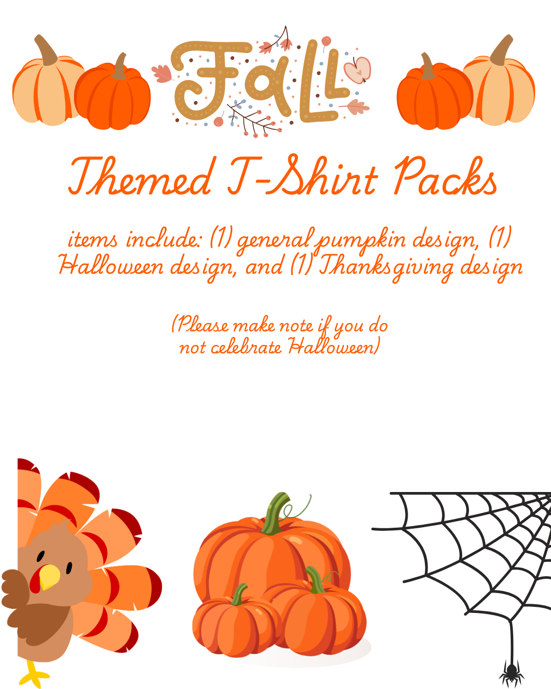 Fall Themed T-Shirt Packs