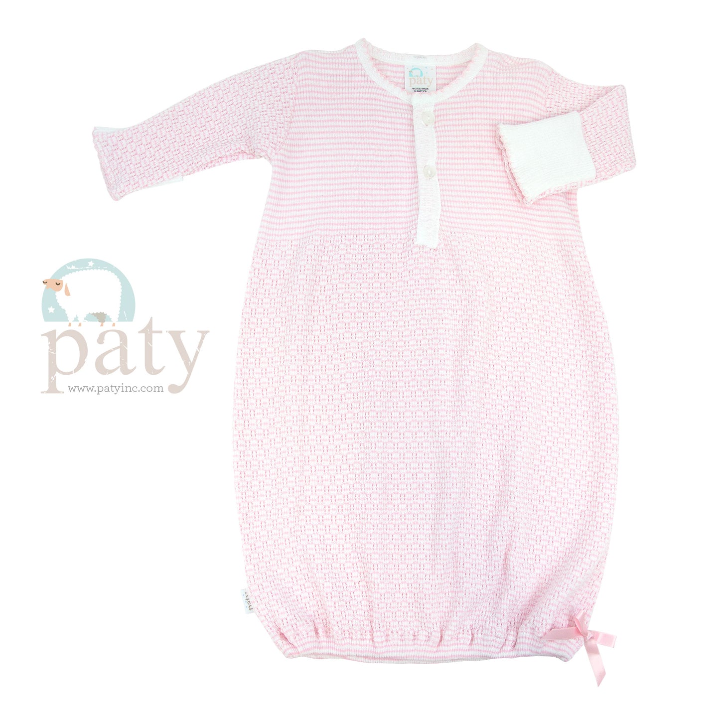 Paty 2 Button Gown-Pink