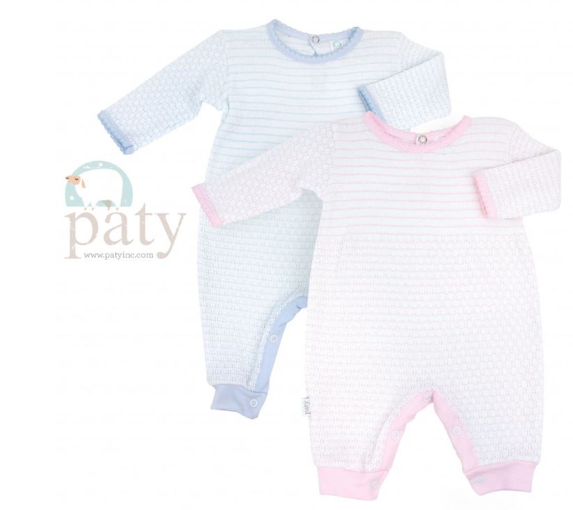 Pinstriped Romper-Blue