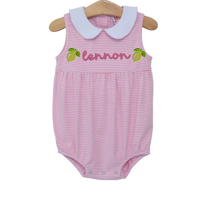 Charlotte Sleeveless Bubble- Light Pink Stripe