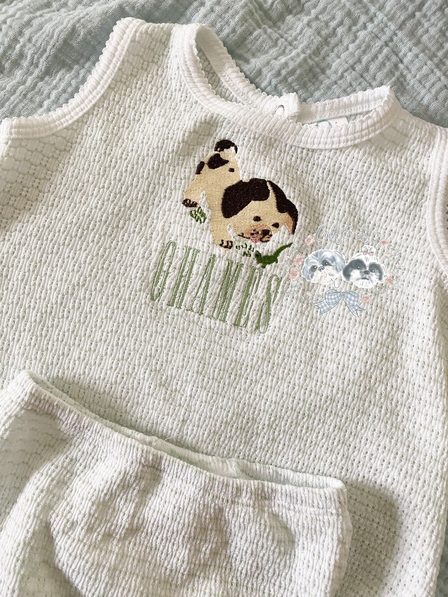 Diaper Set- Green and White