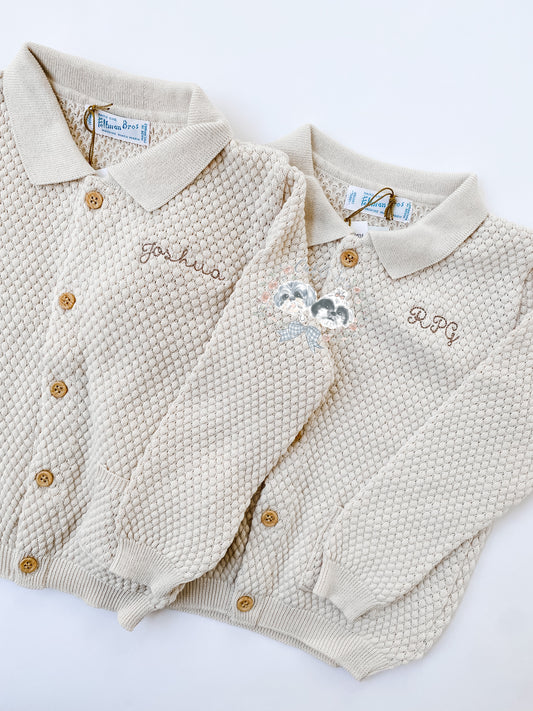 Popcorn Cardigan- Ecru